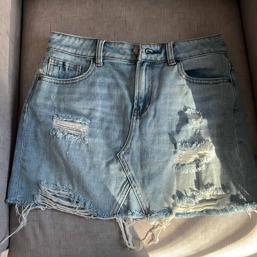 Mini denim skirt